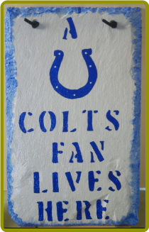 HAND PAINTED SLATE - INDIANAPOLIS COLTS (WHT)