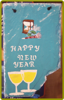 HAND PAINTED SLATE - HAPPY NEW YEAR