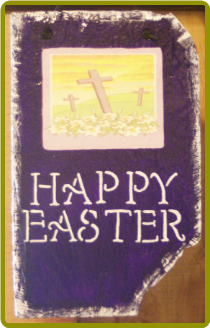 HAND PAINTED SLATE - HAPPY EASTER