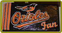 HAND PAINTED SLATE - BALTIMORE ORIOLES - FLAG