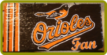 HAND PAINTED SLATE - BALTIMORE ORIOLES  - FLAG