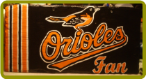 HAND PAINTED SLATE - BALTIMORE ORIOLES -FLAG