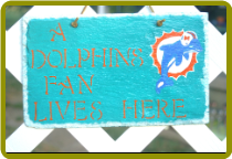HAND PAINTED SLATE - MIAMI DOLPHINS